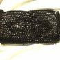 Beaded & Sequined Evening Bag, Black Clutch with Zipper c.1940