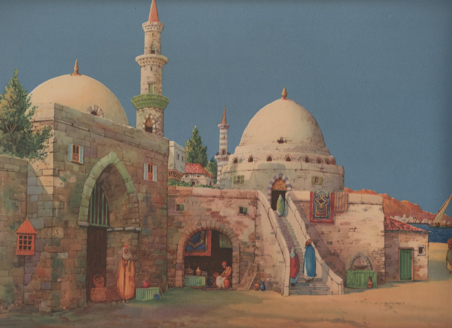 Midday In Algiers by James Greig, Pictorial Review Color Print c.1926