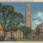 New Haven Connecticut Postcard, Branford Court, Harkness Tower & Yale University, Full Color c.1929