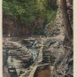 Watkins Glen New York Postcard, Suspension Bridge, Full Color c.1937