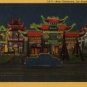 Los Angeles California ard, Night Time View of New Chinatown, Full Color c.1941