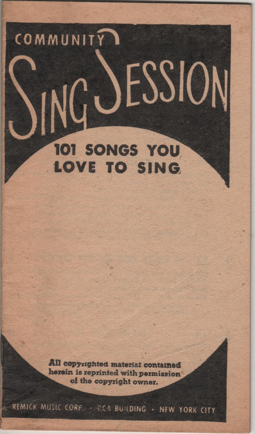 Community Sing Session Song Book Remick Music c.1923