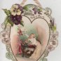 Valentines Day Card, Cranky Baby with Cranky Pet Bird, Color c.1890