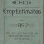 State of Ohio Crop Estimate Book, Mentions Ohio State Fair c.1892