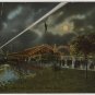 Cedar Point Ohio Postcard, Night Boat Leaving Dock c.1919