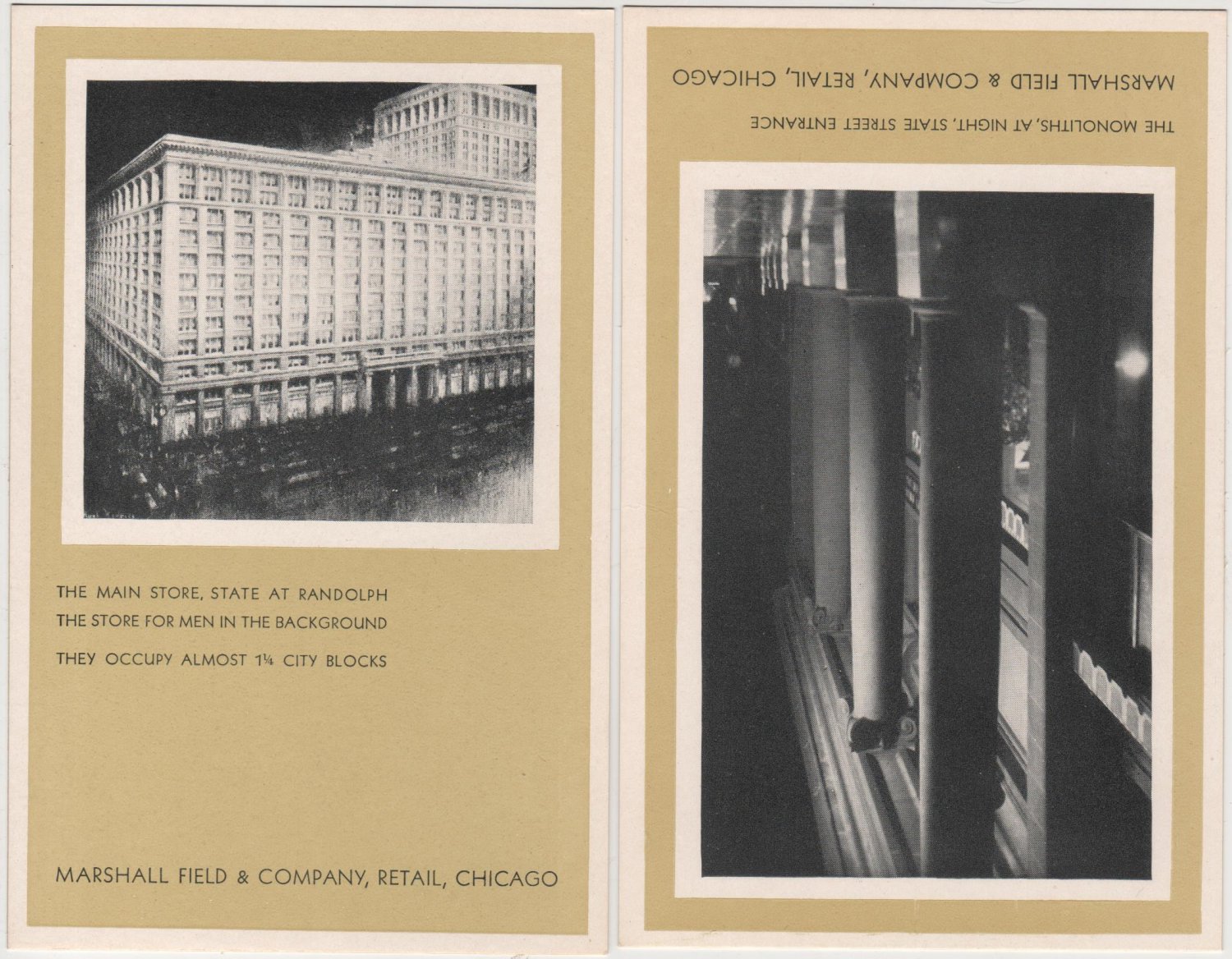 Chicago Illinois Postcards, Marshall Field's Stores, Black and White Set of Ten c.1933
