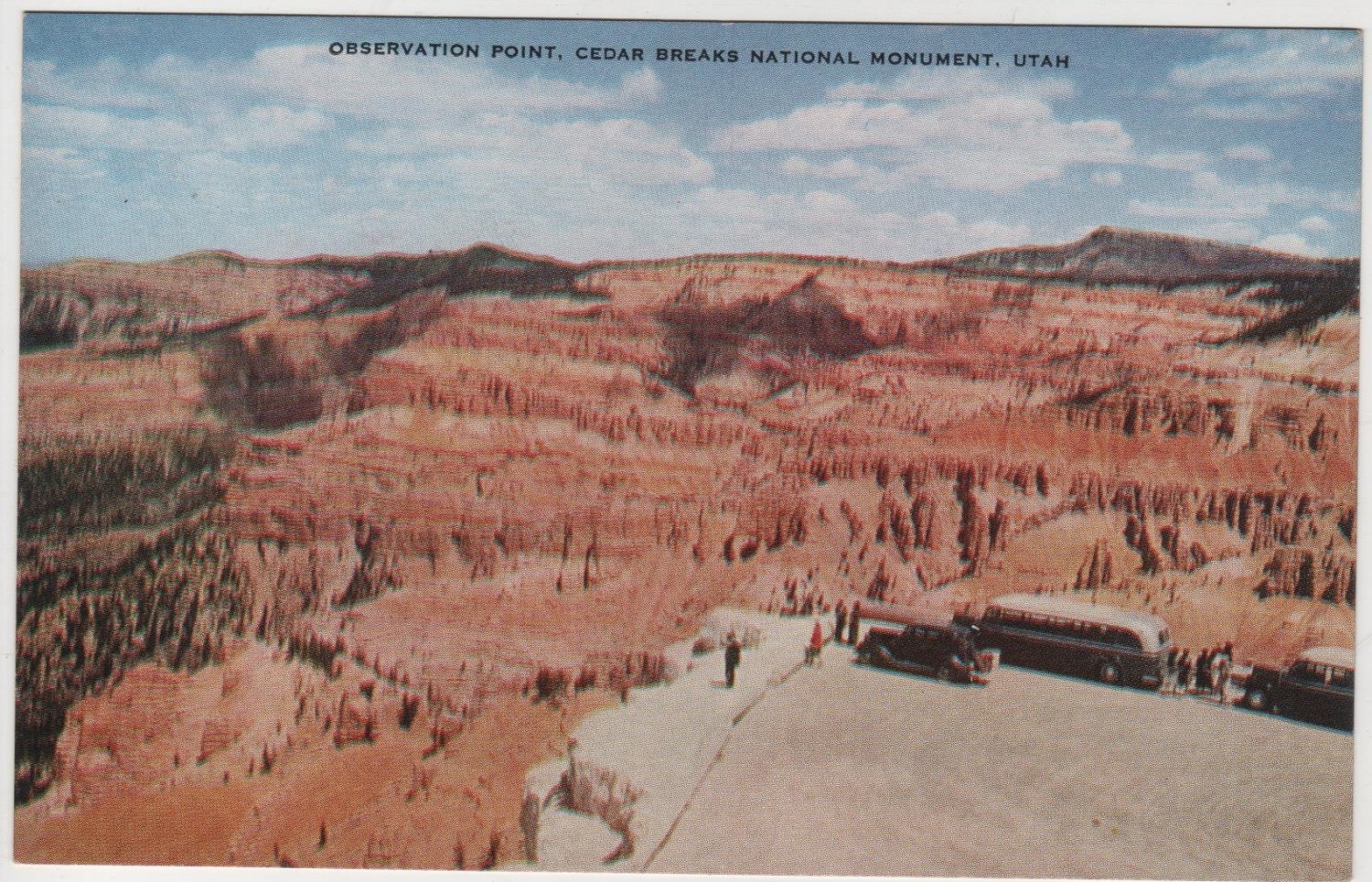 Utah Postcard, Observation Point at Cedar Breaks National Monument, Full Color c.1926