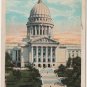 Madison Wisconsin Postcard, State Capitol from State Street, Full Color c.1921
