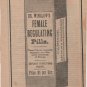 Dr. Winslow's Female Regulating Pills, Black and White Print Ad c.1870