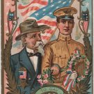 Decoration Day Postcard, Soldiers Today and Yesterday, Patriotic & Embossed c.1908