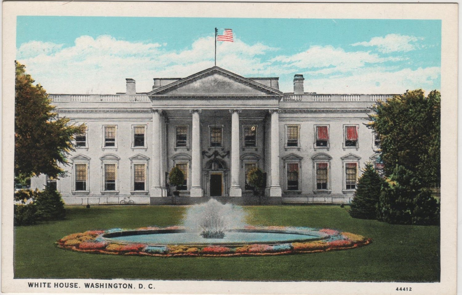 Washington D.C. Postcard, The White House, Full Color c.1929