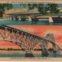 New York State Card, Grand Island Bridges North and South c.1940