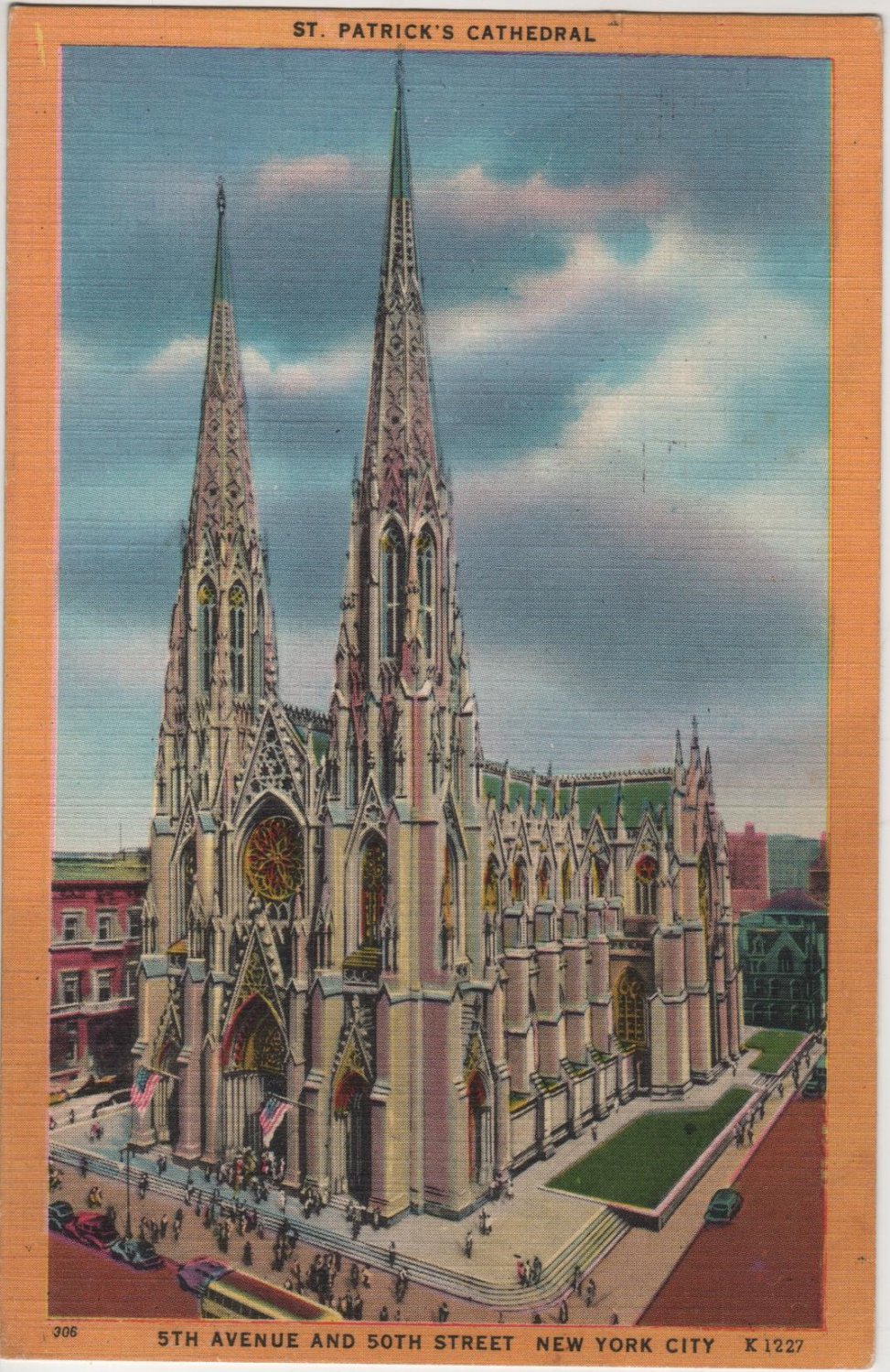 New York City Postcard, St. Patrick's Cathedral, Full Color c.1950