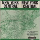 New York Central Railroad Timetable Map, Green & White Cover c.1961