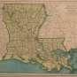 Map of Louisiana, Rand McNally for Collier's World Atlas c.1949