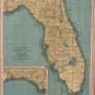 Map of Florida, Rand McNally for Collier's World Atlas c.1949