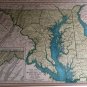 Delaware & Maryland Map, Rand McNally, Collier's World Atlas c.1949
