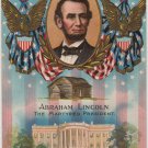Lincoln Centennial Bday Postcard, Portrait, White House & Cabin c.1908