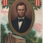 Lincoln Centennial Bday Postcard, Portrait & Rock Spring Farm Kentucky c.1908