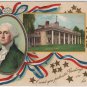 George Washington Bday Postcard, Portrait & View of Mt. Vernon c.1909
