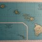 Map of Hawaii, Rand McNally, Collier's World Atlas c.1949