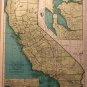 Map of California, Rand McNally for Collier's World Atlas c.1949
