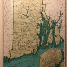 Map of Rhode Island, Rand McNally for Collier's World Atlas c.1949