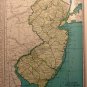 Map of New Jersey, Rand McNally, Collier's World Atlas c.1949