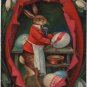 Easter Holiday Postcard, Dapper Rabbit Painting Eggs c.1907