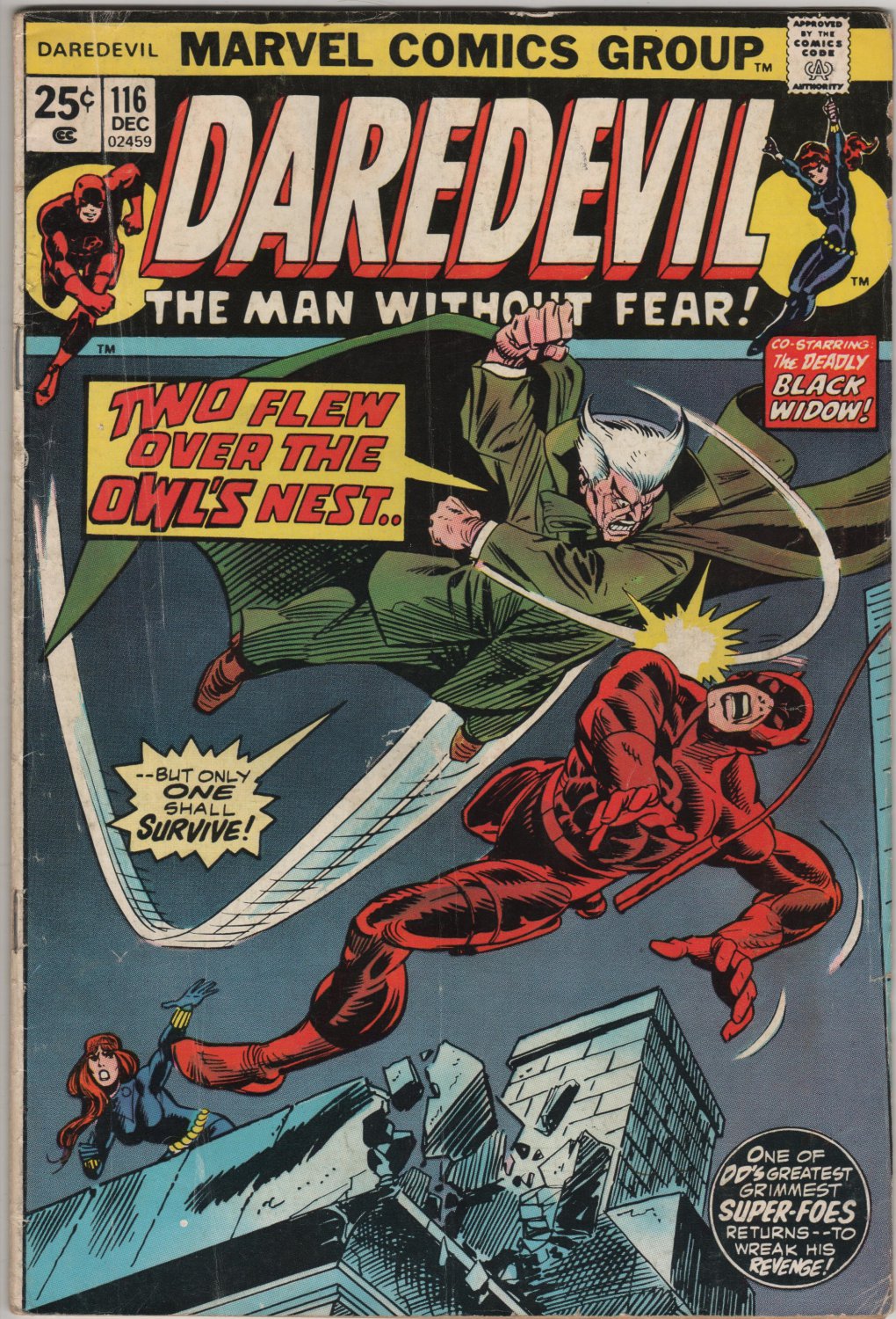 Daredevil #116 Black Widow, Two Flew Over The Owl's Nest c.1974