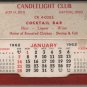 Candlelight Club Cocktail Bar Calendar Giveaway, Dayton Ohio, Red & White c.1962