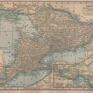 Map of Ontario Canada, C.S. Hammond Atlas c.1910