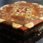 Folk Art Wood Jewelry Box, Inlay Star Pattern c.1955