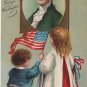 Geo. Washington Bday Postcard, Children & Portrait  c.1909