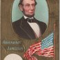 Lincoln Centennial Bday Postcard, Gold Portrait & Flag c.1908