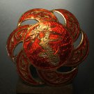 Siam Sterling Silver & Red Enamel Brooch c.1949