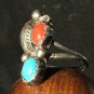 Vintage Branch Coral Ring in Navajo Silver c.1959
