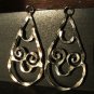 Silver Hammered Teardrop Earrings c.1969
