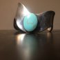 Cuff Bracelet, Sterling Silver & Turquoise, Wavy
