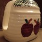 NAPKIN HOLDER Red Apples Ceramic Spongeware VINTAGE but NEW w/ ALCO Label