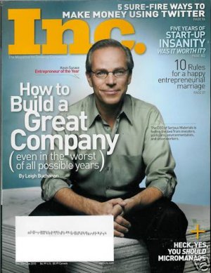 INC. MAGAZINE DECEMBER / JANUARY 2010 KEVIN SURACE