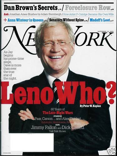 NEW YORK MAGAZINE SEPTEMBER 14, 2009 DAVID LETTERMAN