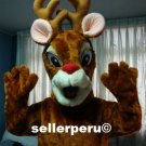 NEW ADULT REINDEER DELUXE CHRISTMAS COSTUME MASCOT up 5' 9"