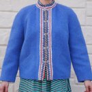 Vintage 50s-60s Norwegian Wool Handwoven Telemark Sweater Jacket Myrjord Veveri