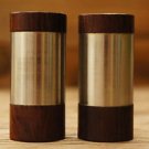 Vintage Danish Mid Modern Teak and Stainless Salt and Peppers Shakers