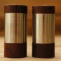 Vintage Danish Mid Modern Teak and Stainless Salt and Peppers Shakers