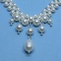 Swarovski White Pearl Bridal Necklace,Woven Bridal Necklace,White Pearl Necklace