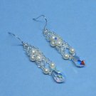 Swarovski Cream Pearl Bridal Earrings, Woven Bridal Earrings, Earrings for Bride, Bridal Earrings