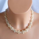 Swarovski cream Pearl Bridal Necklace,Woven Bridal Necklace, Swarovski Crystal Bridal Necklace