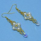 Swarovski Cream Pearl Bridal Earrings, Swarovski Crystal Bridal Earrings